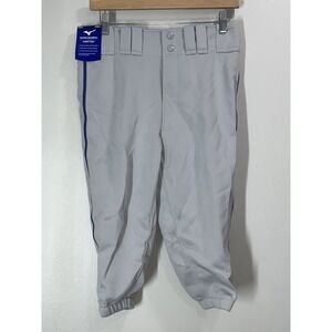 Mizuno Baseball short pants adult small grey‎ blue pipe NWT